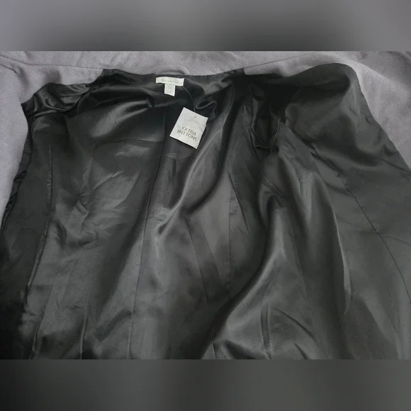 NWOT Garnet Hill Gray Ribbon Candy Ruffle Front Wool Coat Size 18 - Picture 13 of 16